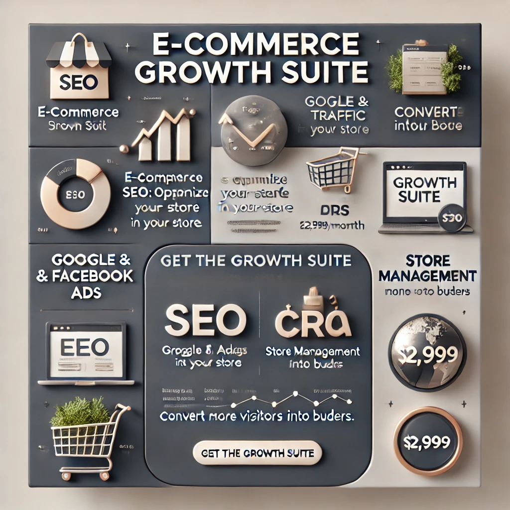 E-commerce Growth Suite – SEO, Paid Ads, Store Management, and CRO Services